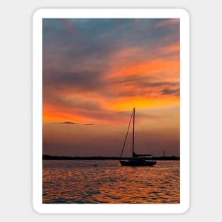 Orange Sunset Over the Toms River. Sticker